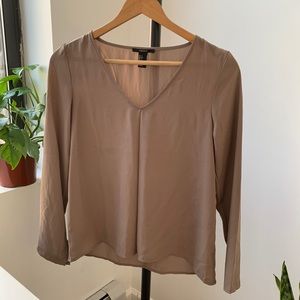 Taupe vneck blouse